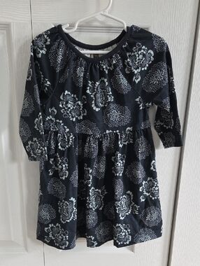 Tea Collection Navy Floral Long Sleeve Knit Dress
